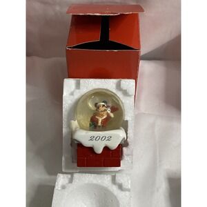 2002 Disney Mickey Mouse Snow Globe Santa in Box JCPenny Christmas Holiday